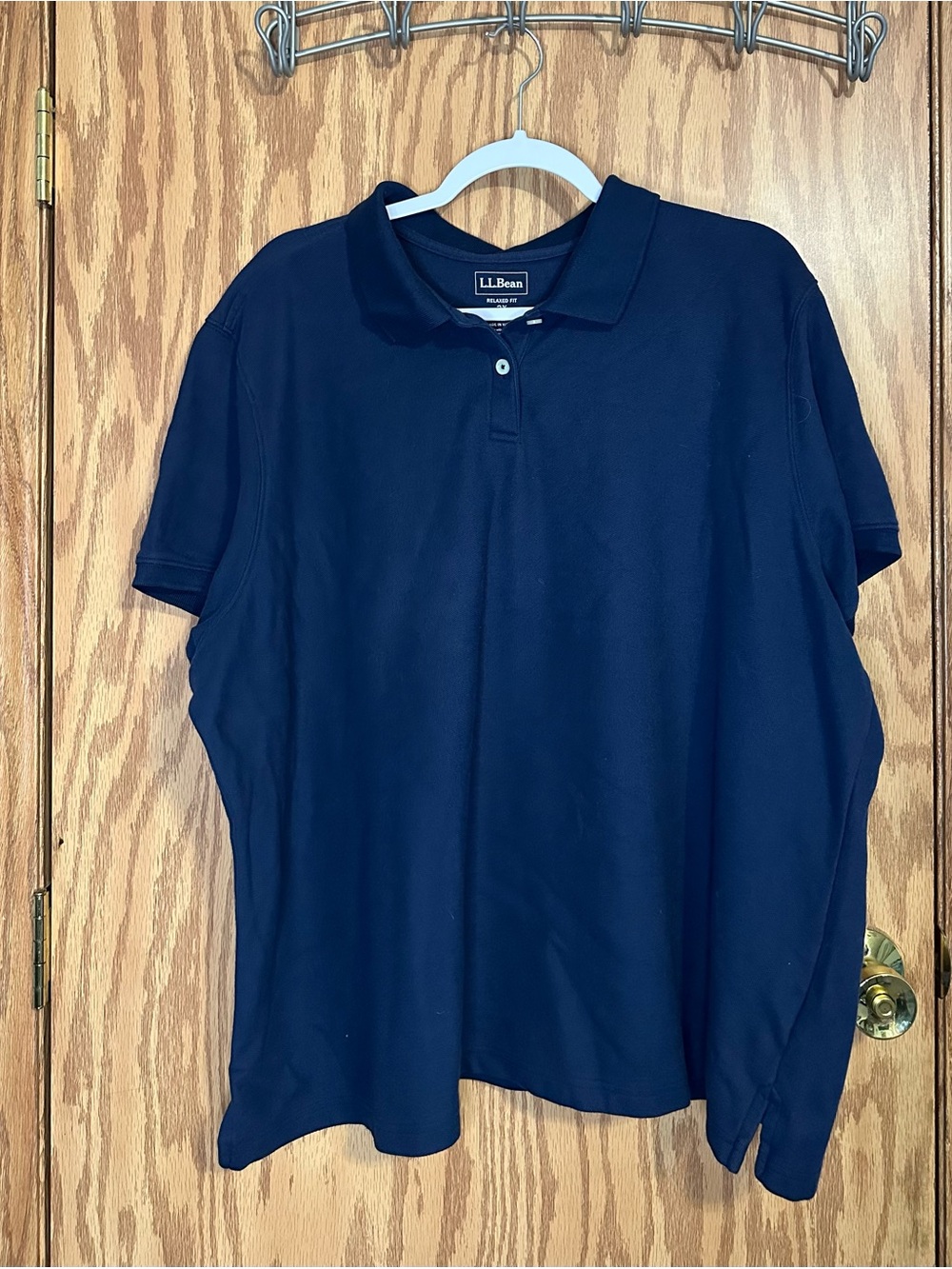 Women’s Navy Blue LL Bean Relaxed Fit Polo , 100% Cotton Size 3X